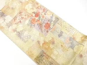 アンティーク　綴れ花鳥模様袋帯（材料）